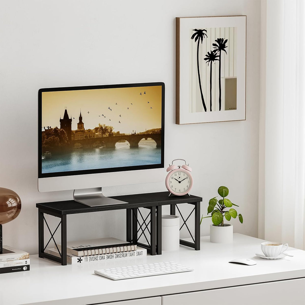 Black Expandable Desktop Shelf - view 2