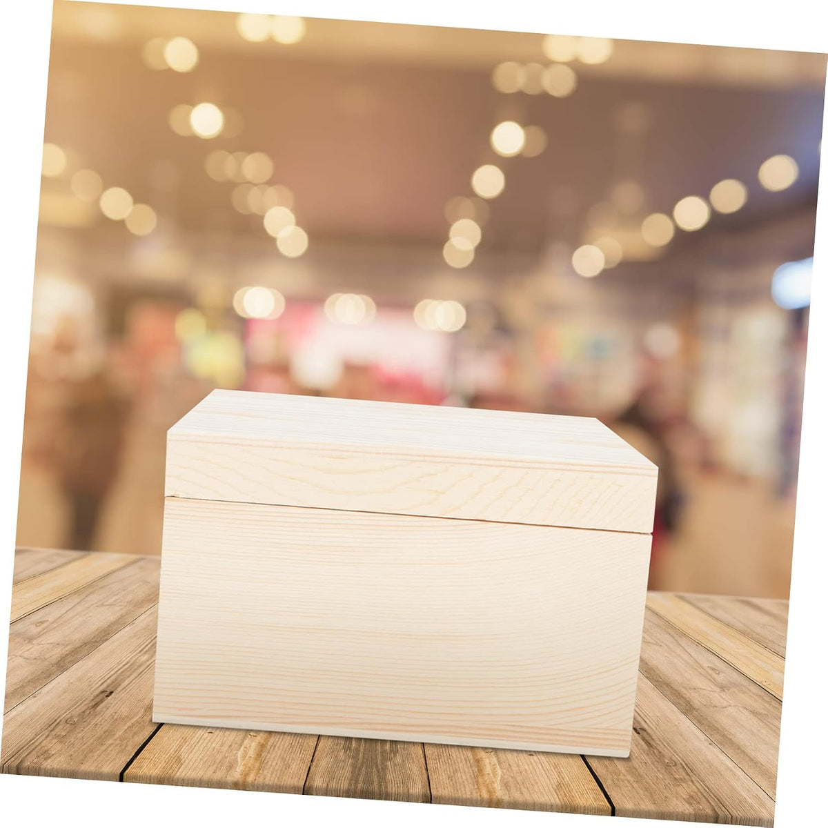 Plain Wooden Box with Lid - view 3