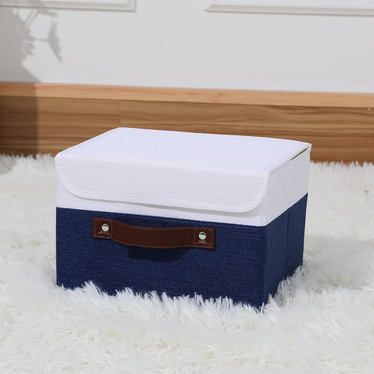 Blue and White Lidded Storage Box - view 2