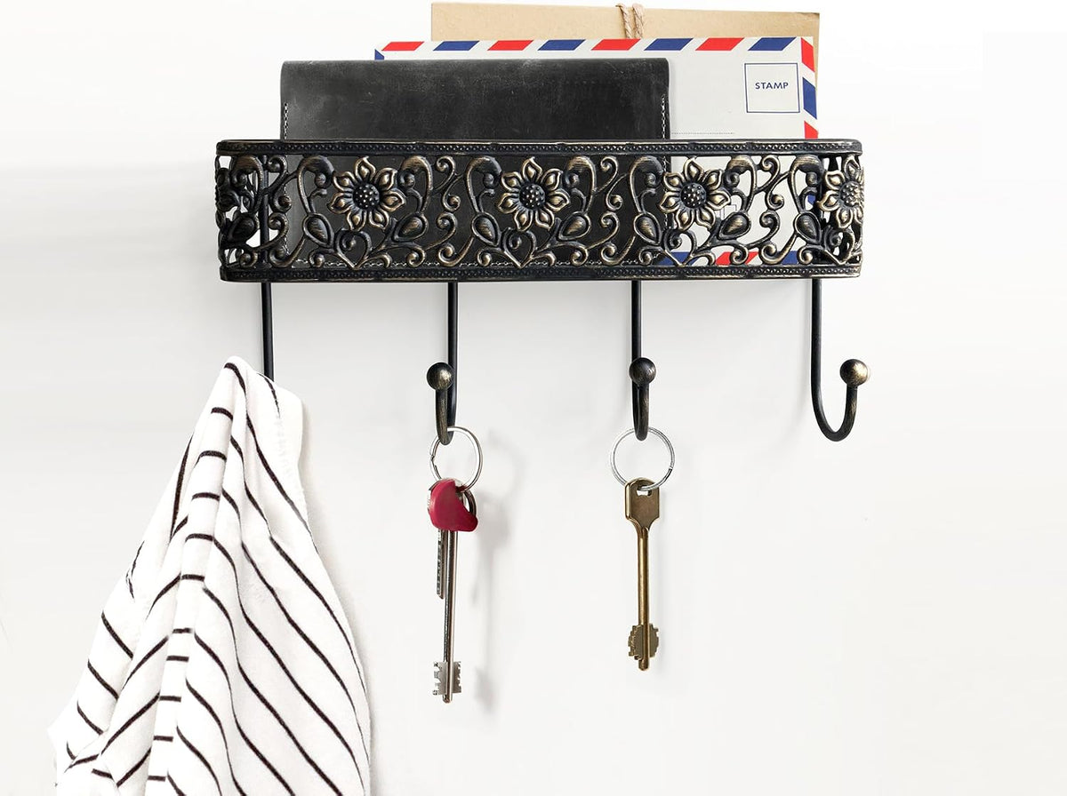 Ornate Metal Wall Hook Rail - view 3