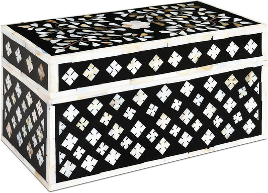 Black and White Inlay Storage Box - view 1