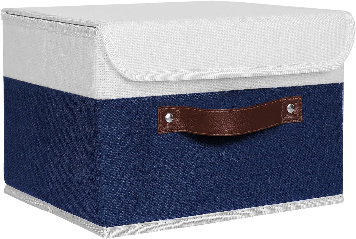 Blue and White Lidded Storage Box - view 1