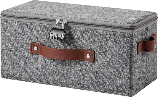 Gray Zip Fabric Storage Box - view 1