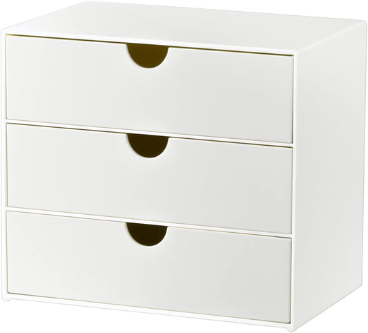 White Three-Drawer Desk Organizer - view 1