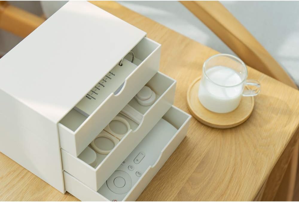 White Three-Drawer Desk Organizer - view 3