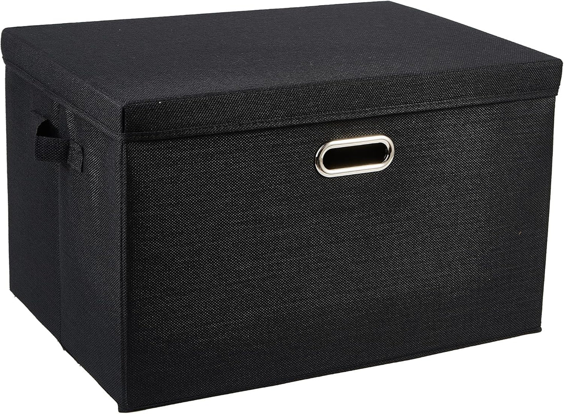 Black Linen Storage Box