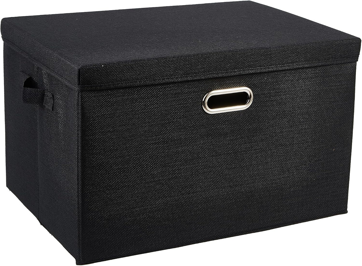 Black Linen Storage Box - view 1
