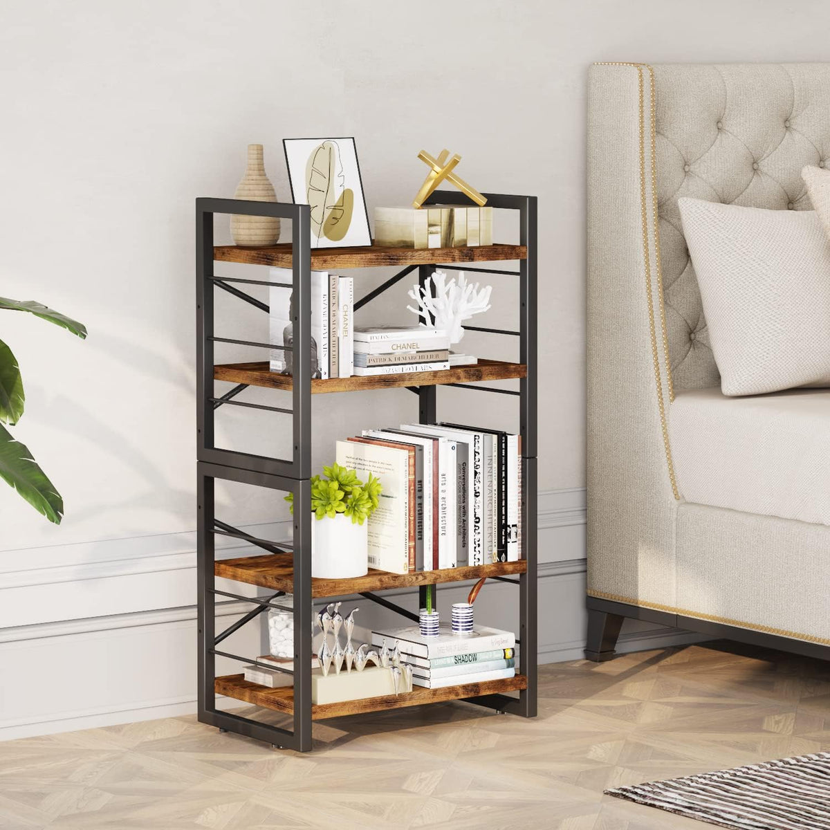 Wood and Metal Storage Shelf - view 1