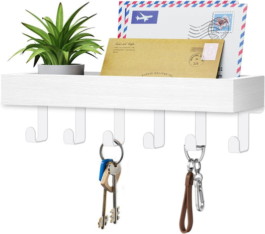White Wall Mail and Key Organizer - view 1