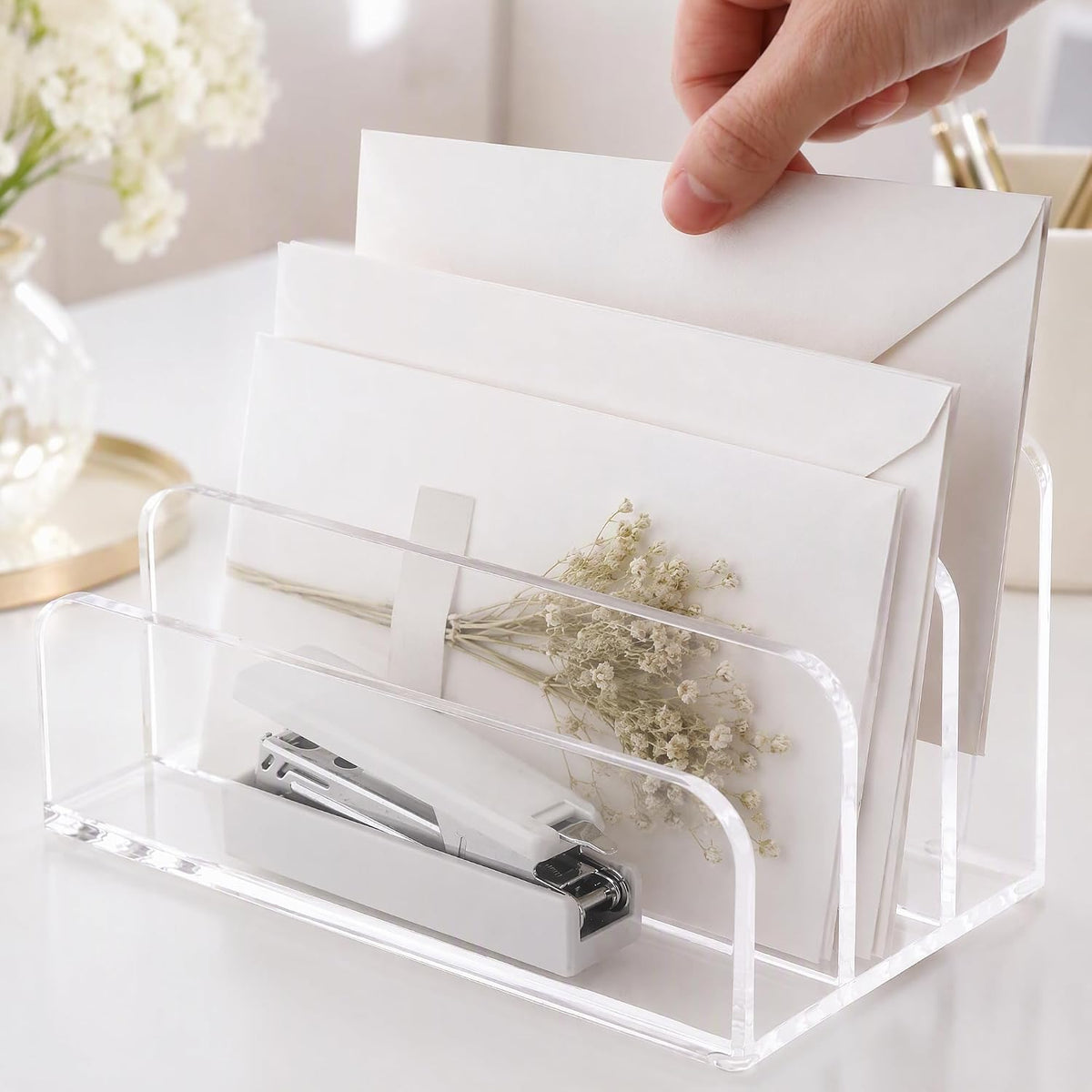 White Metal File Holder - view 2