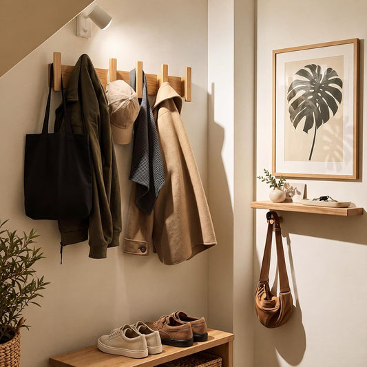 Folding Wooden Coat Rack - view 1