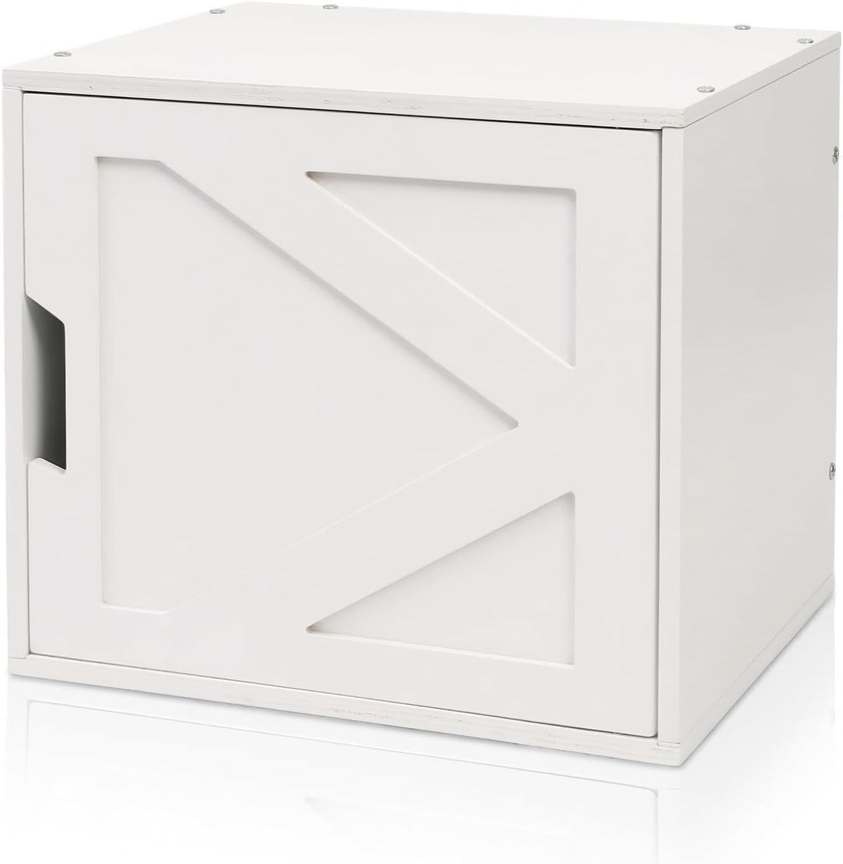White Barn-Door Storage Cube - view 1