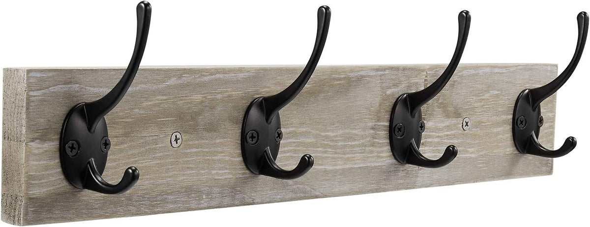 Wood and Black Coat Hook Rail - view 2