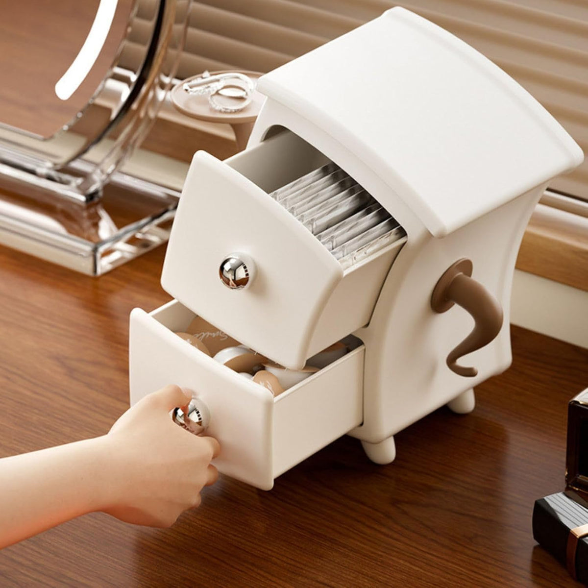 Curved White Mini Drawer Organizer - view 2