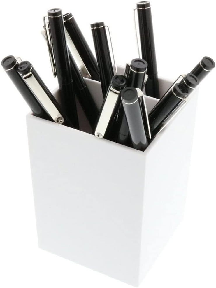White Compartment Pen Cup - view 2