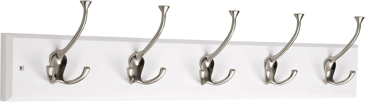 White Wall Coat Hook Rail - view 1