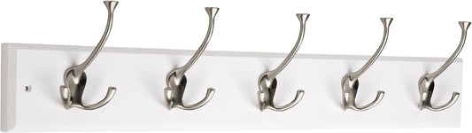 White Wall Coat Hook Rail - view 1