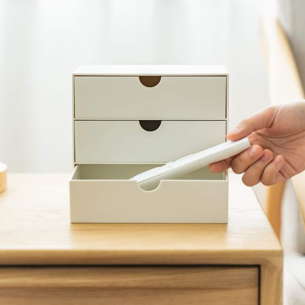 White Three-Drawer Desk Organizer - view 2