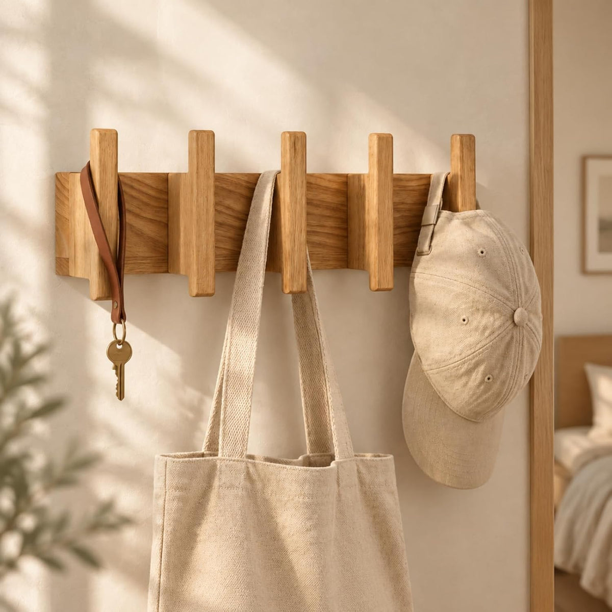 Folding Wooden Coat Rack - view 3