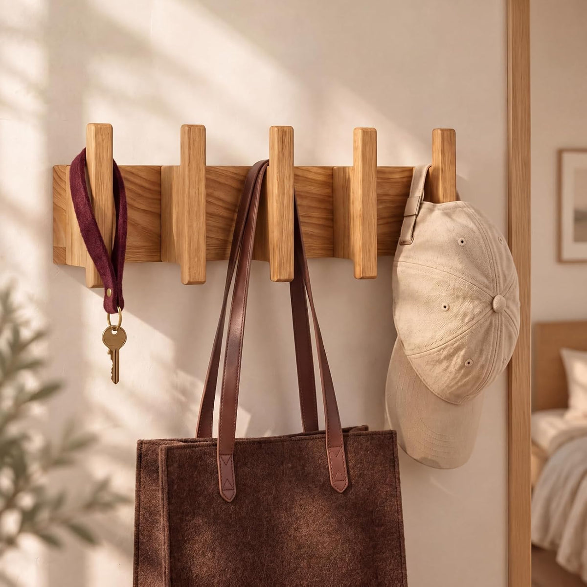 Folding Wooden Coat Rack - view 2