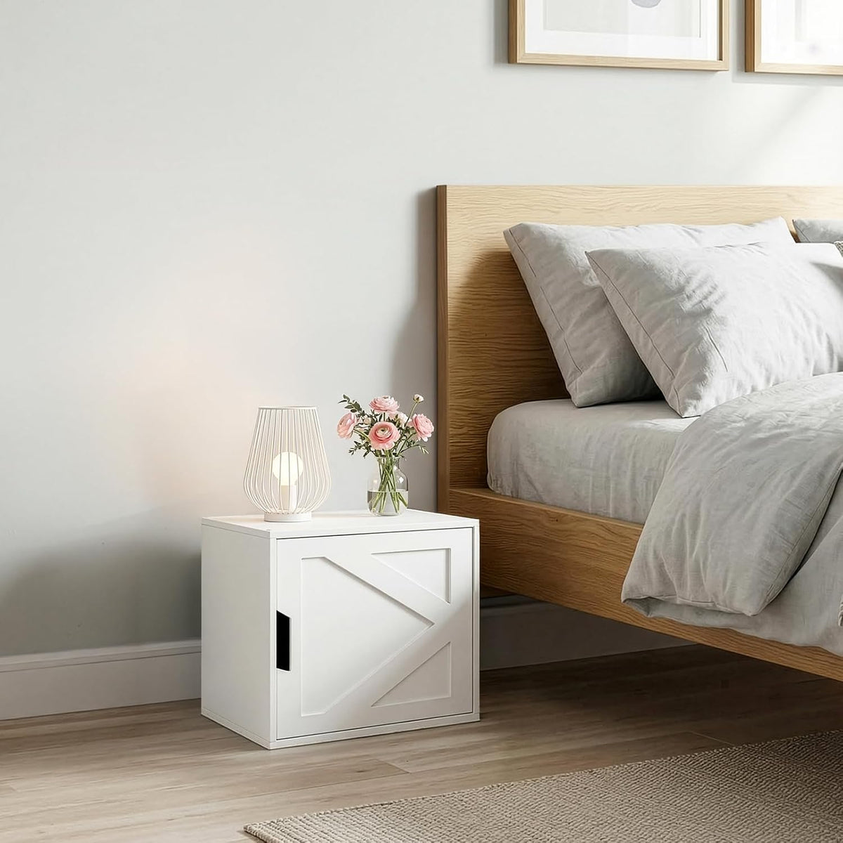 White Barn-Door Storage Cube - view 2